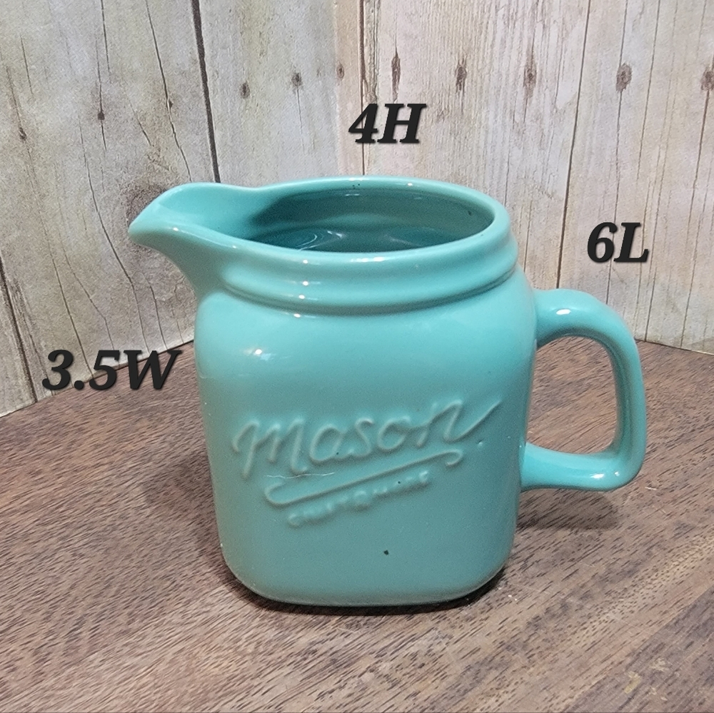 Teal mason creamer